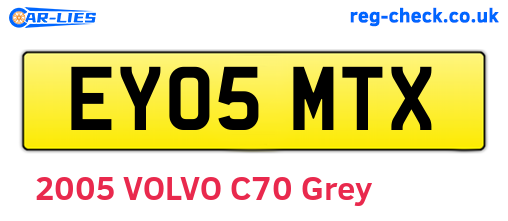 EY05MTX are the vehicle registration plates.