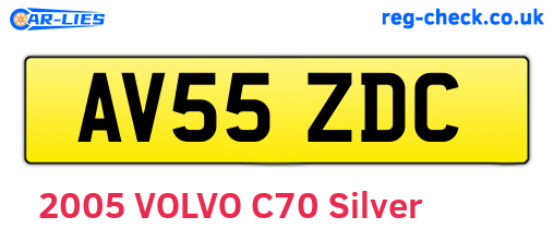 AV55ZDC are the vehicle registration plates.