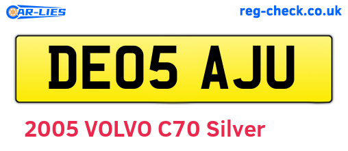 DE05AJU are the vehicle registration plates.