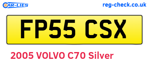 FP55CSX are the vehicle registration plates.