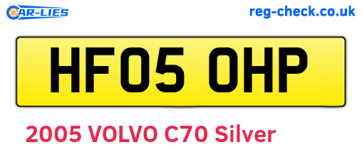 HF05OHP are the vehicle registration plates.