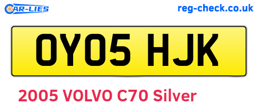 OY05HJK are the vehicle registration plates.