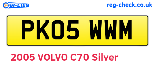 PK05WWM are the vehicle registration plates.