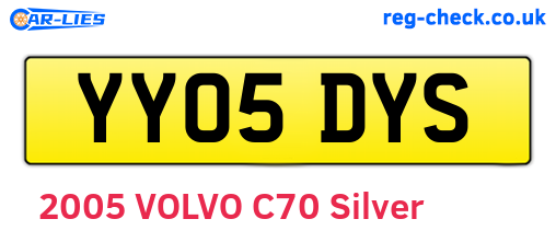 YY05DYS are the vehicle registration plates.