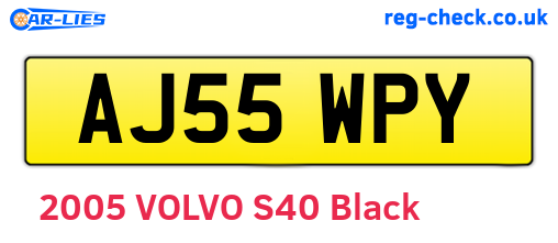 AJ55WPY are the vehicle registration plates.
