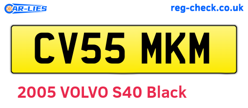CV55MKM are the vehicle registration plates.