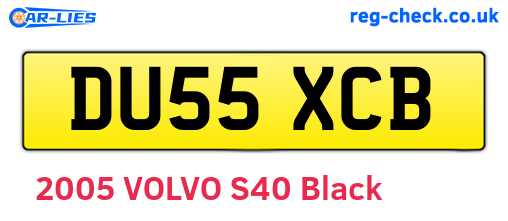 DU55XCB are the vehicle registration plates.