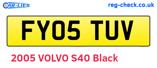FY05TUV are the vehicle registration plates.