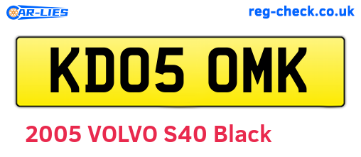 KD05OMK are the vehicle registration plates.