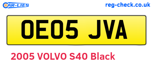 OE05JVA are the vehicle registration plates.