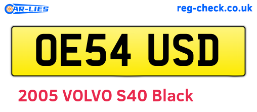OE54USD are the vehicle registration plates.