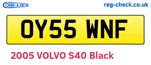 OY55WNF are the vehicle registration plates.