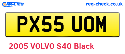 PX55UOM are the vehicle registration plates.