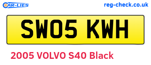 SW05KWH are the vehicle registration plates.