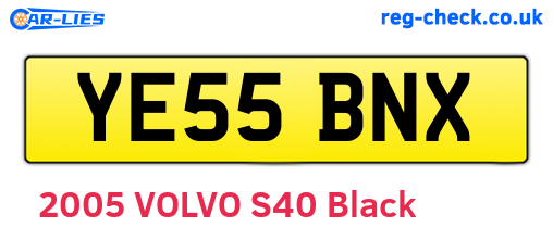 YE55BNX are the vehicle registration plates.