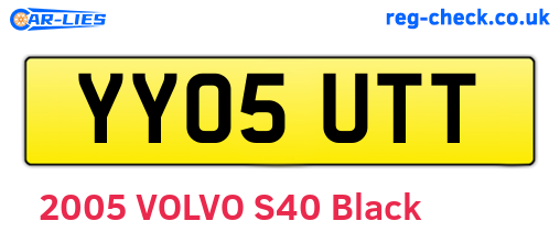 YY05UTT are the vehicle registration plates.