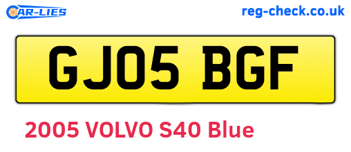 GJ05BGF are the vehicle registration plates.