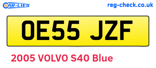 OE55JZF are the vehicle registration plates.
