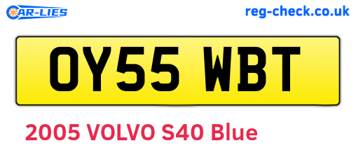 OY55WBT are the vehicle registration plates.
