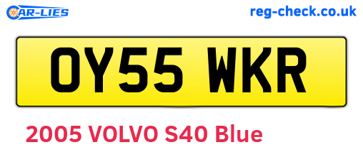 OY55WKR are the vehicle registration plates.