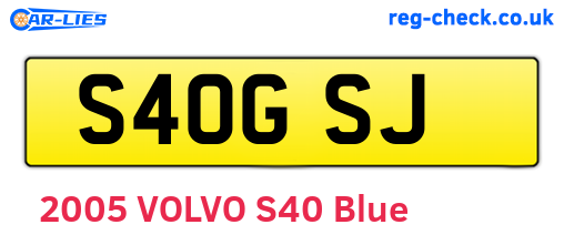 S40GSJ are the vehicle registration plates.