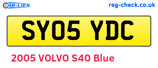SY05YDC are the vehicle registration plates.