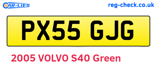 PX55GJG are the vehicle registration plates.