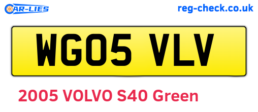 WG05VLV are the vehicle registration plates.
