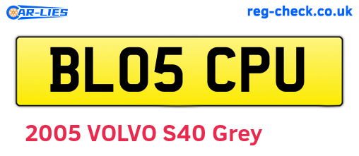 BL05CPU are the vehicle registration plates.