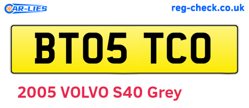 BT05TCO are the vehicle registration plates.