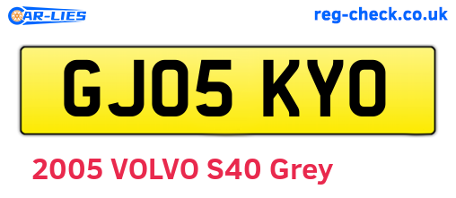 GJ05KYO are the vehicle registration plates.