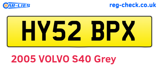 HY52BPX are the vehicle registration plates.