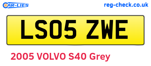 LS05ZWE are the vehicle registration plates.