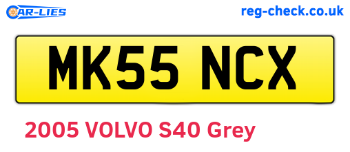 MK55NCX are the vehicle registration plates.