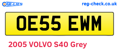 OE55EWM are the vehicle registration plates.