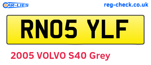 RN05YLF are the vehicle registration plates.