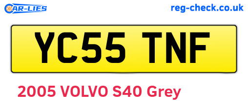 YC55TNF are the vehicle registration plates.