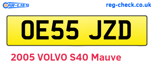 OE55JZD are the vehicle registration plates.