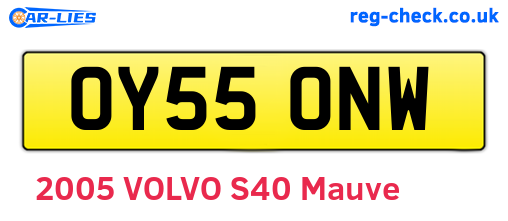 OY55ONW are the vehicle registration plates.