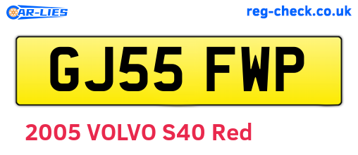 GJ55FWP are the vehicle registration plates.