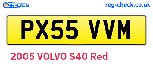 PX55VVM are the vehicle registration plates.