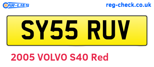 SY55RUV are the vehicle registration plates.