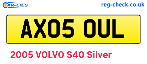 AX05OUL are the vehicle registration plates.