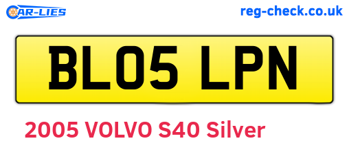 BL05LPN are the vehicle registration plates.