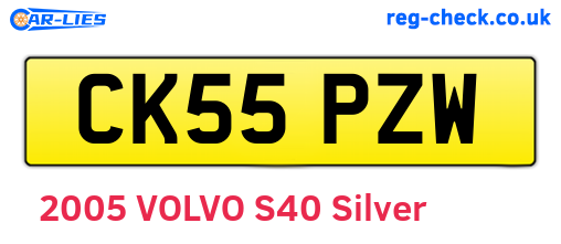 CK55PZW are the vehicle registration plates.