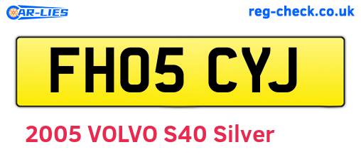 FH05CYJ are the vehicle registration plates.
