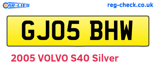 GJ05BHW are the vehicle registration plates.
