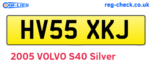 HV55XKJ are the vehicle registration plates.