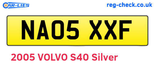 NA05XXF are the vehicle registration plates.