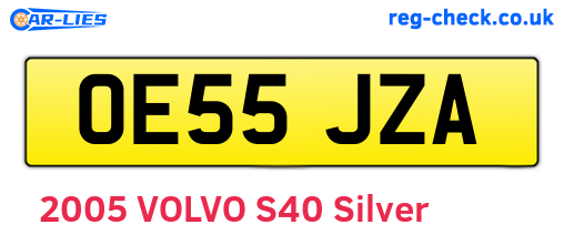OE55JZA are the vehicle registration plates.